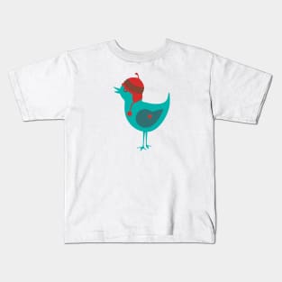 Cute Bird With Hat Kids T-Shirt